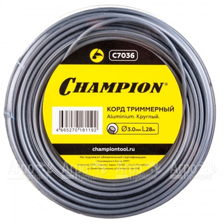 Корд триммерный Champion Aluminium 3.0мм, 28м (круглый)  в Рязани