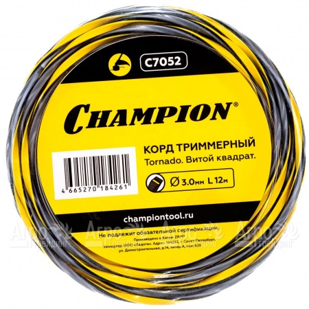 Корд триммерный Champion Tornado 3.0мм, 12м (витой квадрат)  в Рязани