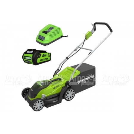 Газонокосилка аккумуляторная GreenWorks G-Max G40LM35K2 40V 35 см в Рязани