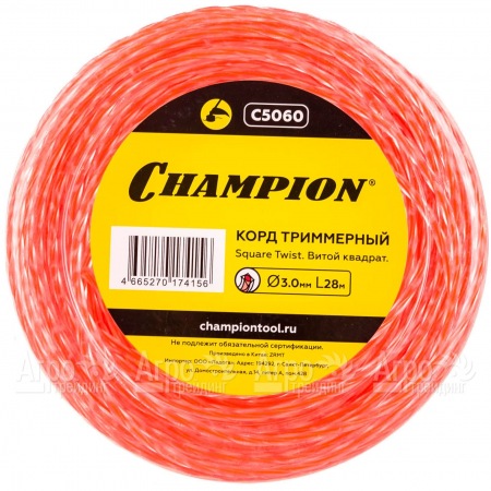 Корд триммерный Champion Square Twist Duo 3.0мм, 28м (витой квадрат)  в Рязани