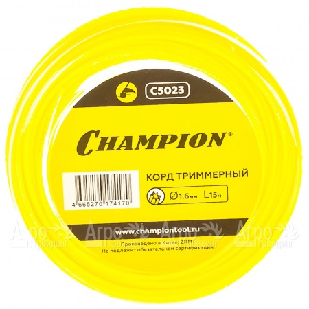 Корд триммерный Champion Star 1.6мм, 15м (звезда) в Рязани