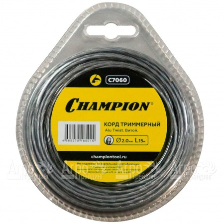 Корд триммерный Champion Alu Twist 2.0мм, 15м (витой)  в Рязани