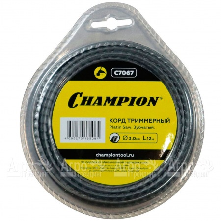 Корд триммерный Champion Platin Saw 3.0мм, 12м (зубчатый)  в Рязани