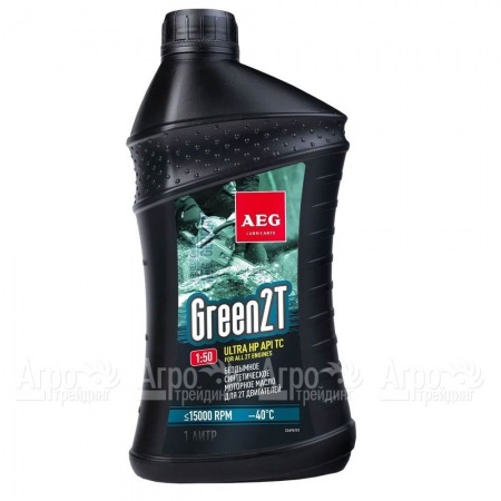 Масло синтетическое AEG Green HP 2T Motor Oil API TC 1 л для 2-х тактных двигателей  в Рязани